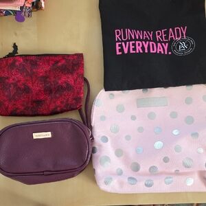 Pink Polka Dot Makeup Pouch - Silver Dots And Other Cute Travel Pouches